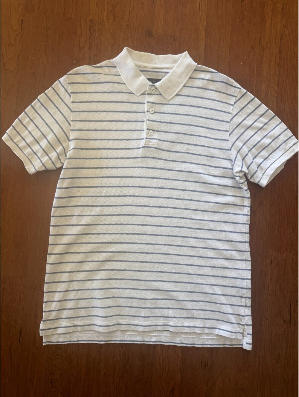 Rag & Bone Stripe Men's Short Sleeve Piqué Polo - Medium